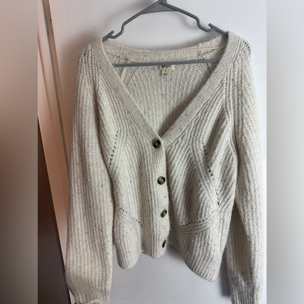 Off-White Confetti Knit Cardigan Sweater size large